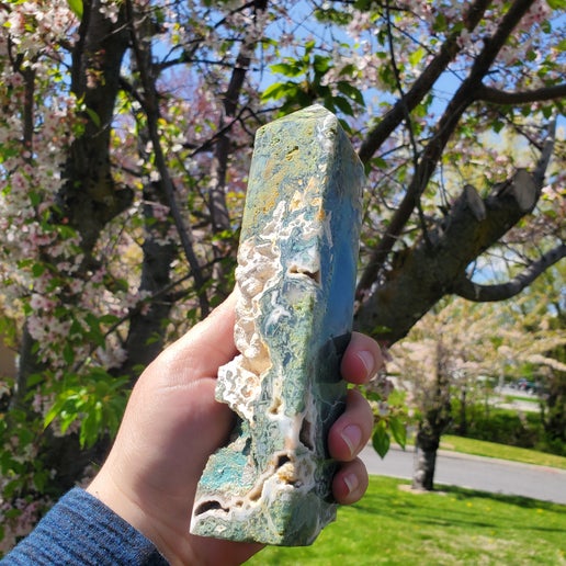 🌿 Featured This Week: Imperfect Moss Agate XL Tower