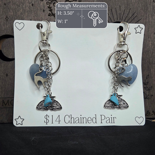 Lunar Echoes - Chained pair keychains